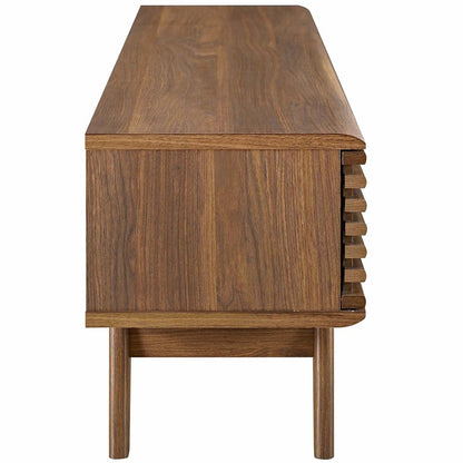 Modway Render Mid-Century Modern Low Profile 59 Inch TV Stand in Walnut - WoodArtSupply