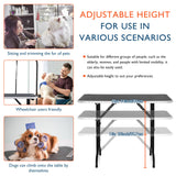 LEIBOU 45'' Height Adjustable(23''~33.8'') and Foldable Pet Dog Grooming Table Heavy Duty Iron Frame with H-Shape Grooming Arm & 3 Noose, Maximum Capacity Up to 260lbs, Black LEIBOU