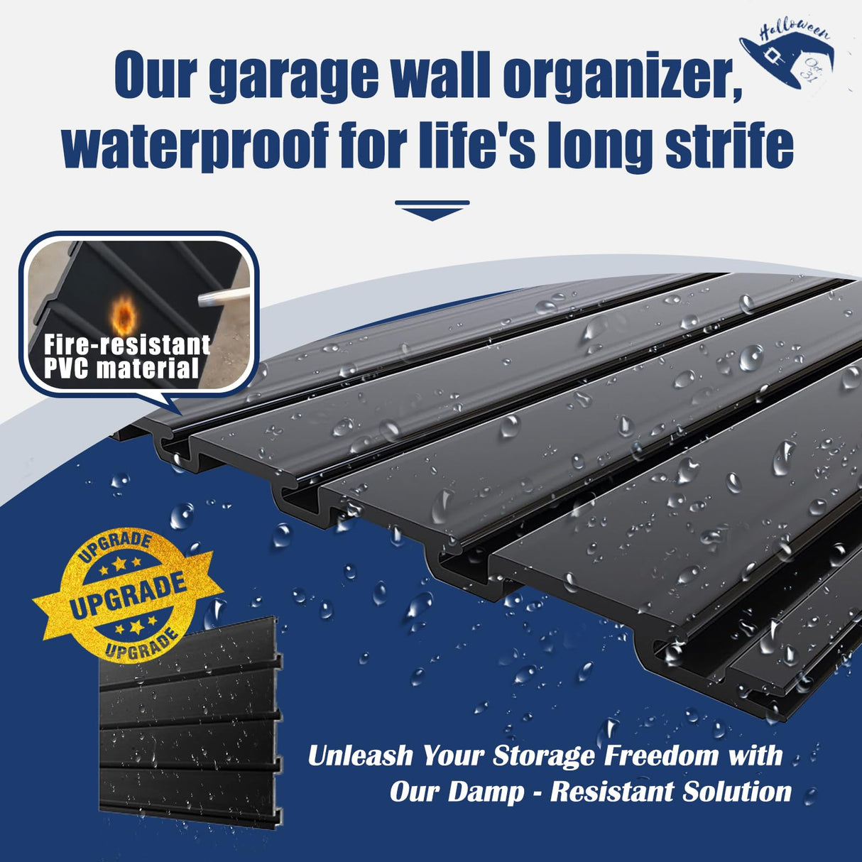 Slat Wall Paneling 4x8FT Black Slatwall Panel - Wall Garage Storage System | Heavy - Duty Industrial PVC Panels for Easy - Install Garage Organization | Sturdy Wall Slats for Home & Bike Rack Storage Eiruaw