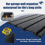 Slat Wall Paneling 4x8FT Black Slatwall Panel - Wall Garage Storage System | Heavy - Duty Industrial PVC Panels for Easy - Install Garage Organization | Sturdy Wall Slats for Home & Bike Rack Storage Eiruaw