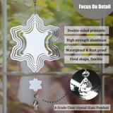 WindMage 4Pack 8inch Sublimation Wind Spinner Blanks 3D Aluminum Metal Wind Sculpture Kinetic Spinners for Yard and Garden Indoor Art Sublimation Christmas Ornament Hanging Decoration (Snowflake) WindMage