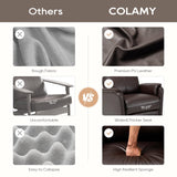 COLAMY Leather Swivel Recliner Chair with Footrest, Rocker Recliner Chair High Back with Double-Layer Cushion, Glider Recliner for Nursery & Living Room, Bedroom, Chocolate COLAMY