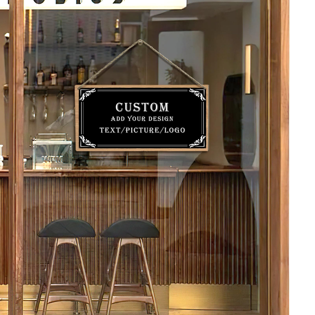 Dacawin Custom Sign Personlized Wood Sign for Door Add Your Text Picture Logo to Design Your Personal Signs Customizable Wooden Wall Door Plaque for Home Business Office Decor 6x12 Inch Dacawin