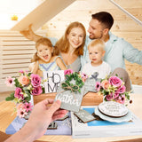 EMVANV 11 PCs Tiered Tray Decoration Set,Wood Sign Rustic Home Sweet Home Simply Blessed Home Tiered Tray Decorations for Dining Room Country Summer Shelf Centerpiece Present(Green+White) EMVANV