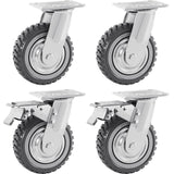 Iglobalbuy 6 Inch Heavy Duty Swivel Caster Wheels 4Pack (2 w/Brakes, 2 No Brakes), 360° Rotation Top Plate, Iron 6 Inch Anti-Skid Wheel Caster Replacement for Cart Furniture Workbench Iglobalbuy