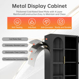 baoliwo 61" H Locking Display Cabinet with Glass Door, Tall Storage Cabinet with 3 Adjustable Shelves, Metal Curio Cabinet Multi-Purpose Display Case for Collectibles Living Room baoliwo