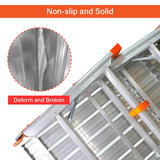 Multifunctional & Adjustable Work Platform with Wheels, 330 lbs Capacity, 24 to 35 inches Step Ladder, Aluminum Folding Scaffolding Ladder, Heavy Duty Portable Bench Ladder Stool with Non-Slip Feet SHANTRA