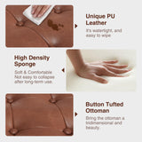 FiveWillowise Storage Bench, 51-Inch Large Storage Ottoman, 30 Gallons, Modern Faux Leather Ottoman with Storage, Rectangle Storage Ottoman Bench for Bedroom, Living Room, Entryway, Hallway, Brown FiveWillowise