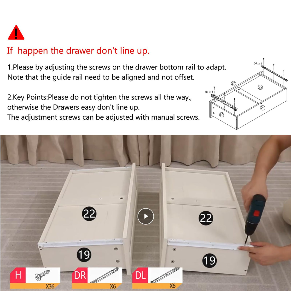 Hlivelood Large Farmhouse 9 Drawers Dresser for Bedroom with LED Light and Power Outlets,63" Wide Wood Rustic 9 Chests of Drawers for Closet,Tall Storage Dresser Organizer for Bedroom(Antique White) Hlivelood