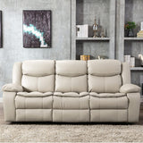 Familymill Breathable Leather Manual Reclining Sofa Sets with Recliner, Loveseat, and 3-Seat Sofa for Living Room Familymill