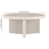 Henn&Hart Holm Coffee Table, 32" Wide, White Henn&Hart
