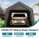 EROMMY 10x20 FT Heavy Duty Carport with All-Steel Metal Frame, Portable Garage with Reinforced Base, All-Season Car Canopy for Car, Boat, Truck ﻿ EROMMY