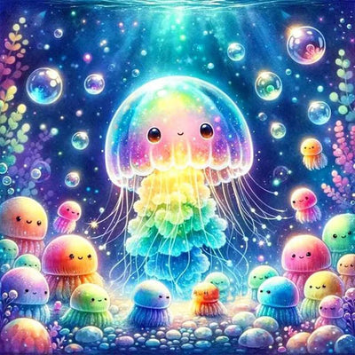 Diamond Painting Kits,5D Diamond Art Kits Full Drill Diamond Painting Kits for Adults Kids Beginner,DIY Diamond Painting Kits Perfect for Home Wall Decor Gifts Jellyfish 13.8x13.8inch