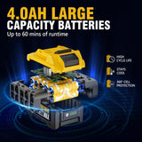 Alloyman 1/2 inch Impact Wrench Cordless, Max Torque 555 Ft-lbs Battery Impact Wrench 20V Brushless Motor 2000 RPM, with 6 Sockets, 3 Extension Bars, 4.0 AH Li-ion Battery and 1 Hour Fast Charge Alloyman