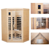 Kanlanth Far Infrared Sauna Low EMF Wooden Sauna for Home, 2 Person Indoor Home Sauna, 1,600watt, Canadian Hemlock, 10 Minutes Pre-Warm up, with Bluetooth, LCD, LED Kanlanth