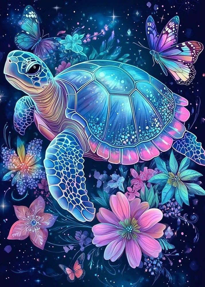 Ycydilirab Sea Turtle 5D Diamond Art for Adults-Diamond Painting for Adults,Sea Turtle Gem Art for Adult Perfect for Relaxation and Home Wall Decor 12x16inch Ycydilirab