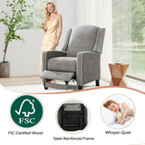 ANJ Push Back Recliner Chair, Soft Fabric Lounge Armchair,Wingback Recliner Single Sofa Chair with Steel-Reinforced Frame，Adjustable Pushback Chair for Living Room, Grey ANJ