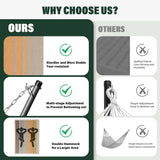 Patio Watcher 13 FT Quick Dry Textilene Hammock - Outdoor Double Hammock - Heavy Duty for Outside - 450 lbs Capacity - Coffee Patio Watcher