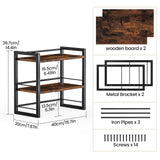 ART-GIFTREE Office Desk Shelf Organizer, Wood Desktop Bookshelf Supplies Storage Rack, Shelf for Top of Desk and Dresser (Brown-2 Tier) ART-GIFTREE