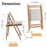 zenHarmet Folding Dining Chairs with Cushion, Padded Folding Chairs Lightweight, Modern Folding Patio Chairs, Wooden Dining Chairs, Foldable Chairs Set of 2 for Camping, Picnic, Office, Party (Wood) zenHarmet