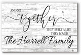 Personalized Wedding Gift Sign With Names And So Together They Built a Life They Loved Custom Wood Farmhouse Décor for Home, Wedding, Family or Couples Gift Idea Broad Bay