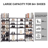 Mavivegue Extra Large Shoe Rack, 8 Tier 4 Rows 72-76 Pairs Big Tall Metal Shoe Shelf,Big Boot Rack Storage Organizer for Garage,Show Rack Shoe Holder Stand,Closet Rack Organizers and Storage Mavivegue
