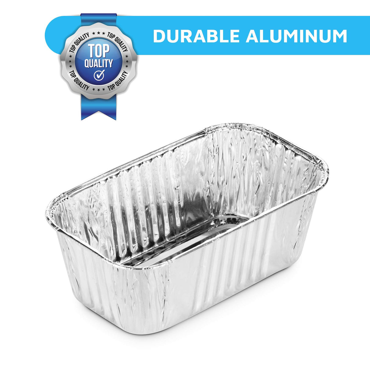 MontoPack Aluminum Mini Disposable Loaf Pans | Deep Half Size 6 x 3.5” Extra Thick Foil Bread Containers for Baking, Food Storage & Takeout | Eco-Friendly & Recyclable | Bulk 100-Pack of 1 Pound Trays MontoPack