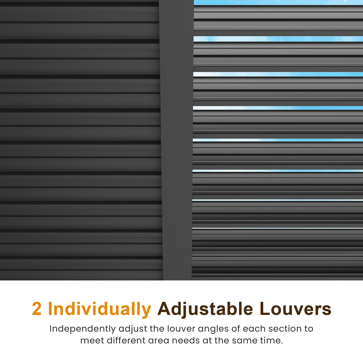 Louvered Pergola 10'x12', Full Aluminum Outdoor Pergola with Adjustable Rainproof and Gutter System, Hardtop Gazebo for Patio, Deck, Garden, Yard, Black FansaFurn