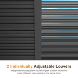 Louvered Pergola 10'x12', Full Aluminum Outdoor Pergola with Adjustable Rainproof and Gutter System, Hardtop Gazebo for Patio, Deck, Garden, Yard, Black FansaFurn