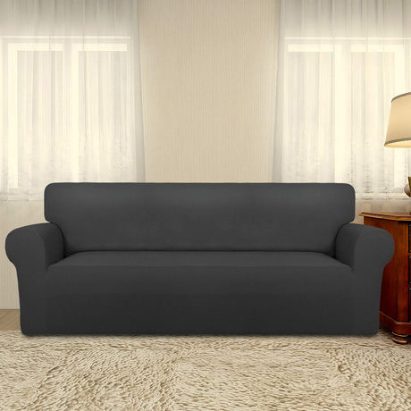 PureFit Super Stretch Sofa Slipcover – Spandex Non Slip Soft Couch Sofa Cover, Washable Furniture Protector with Non Skid Foam and Elastic Bottom for Kids, Pets （Sofa, Dark Gray） PureFit