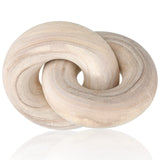 Yalikop 2-Link Wood Chain Link Decor Coffee Table Wood Knot Decor Hand Carved Modern Farmhouse Ornament Boho Rustic Natural Chain Decor for Home Living Room Bedroom Shelf Decor(Wood) Yalikop