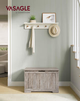 VASAGLE Storage Chest, 29.9 Inches Width Storage Bench, Entryway Bench with 2 Safety Hinges, Shoe Bench, Farmhouse Style, for Entryway, Bedroom, Living Room, Heather Greige ULHS011K01 VASAGLE
