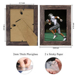 Q.Hou 5x7 Picture Frame Wood Pattern Rustic Brown Photo Frames Packs 4 with High Definition Plexiglass for Tabletop or Wall Decor (QH-PF5X7-BR) Q.Hou
