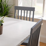 Walker Edison 4 Person Modern Farmhouse Wood Small Dining Table Dining Room Kitchen Table Set 4 Chairs Set, 48 Inch, White and Grey Walker Edison