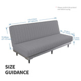 MAXIJIN Jacquard Futon Cover Stretch Armless Futon Sofa Cover Soft Futon Slipcover with Elastic Bottom Thick Sofa Bed Furniture Protector Covers for Washable Futon (Futon, Light Gray) MAXIJIN