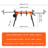 Miter Saw Stand with Pedestal Roller, Stainless Steel Portable Work Support Stand for Workshop Tools, 500 Lb Max Table Saw Stand Miter Saw Table, Folding Table Saw WINMAX TOOLS AUTOMOTIVE
