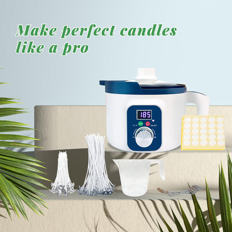 Beeswax Candle Making Kit for Adult, 4lb Wax for Candle Making, Including Organic Beeswax with Digital Wax Melter, Cotton Wick, Wick Stickers Handnatur