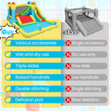 AKEYDIY Bounce House Water Slide for Kids 3-12 - Outdoor/Indoor Inflatable Water Bounce House with 3 Slides, Climbing Wall, Ball Pit & Jumping Area - Water Bouncy House Includes Blower (15.6ft x 11ft) AKEYDIY