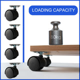 Dalyndar 1.5 Inch Furniture Caster Swivel Wheels Replacement Universal for Cart Desk Table Drawer Cabinet Wood Storage Box, Set of 4pcs Small Nylon Plate Castor Rollers with Stainless Steel Screws Dalyndar