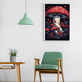 hyzsj Paint by Numbers Kit for Adults with Frame, Mushroom Paint by Numbers for Adults, Paint by Number with Easel, DIY Paint by Number Kits for Home Wall Decor（11.8x15.7inch hyzsj