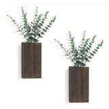 Angruimiy 2PCS Wood Wall Planter,Wooden Hanging Planter for Dried Flowers and Artificial Greenery Plants,Wooden Pocket Vase Modern Farmhouse Wall Decor Wood Hanging Planters for Home Office, Walnut Angruimiy