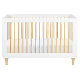 Babyletto Lolly 3-in-1 Convertible Crib with Toddler Bed Conversion Kit in White and Natural, Greenguard Gold Certified babyletto