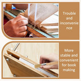 DoubleFill Book Binding Kits Book Press 11.6”x 7.9” Bamboo Wood Bookbinding Tools Set with Real Bone Folder Awl Large Eye Needles Wax Thread Cloth for Beginners DIY Bookbinding Supplies DoubleFill