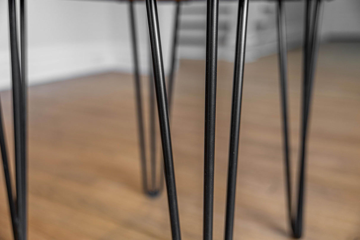 SRL Rustic Logwerks Hairpin Leg Wood Coffee Table - Live Edge Coffee Table for Home & Kitchen— Handcrafted Wooden Rustic Furniture (Honey Pine & Black) SOUTHERN RUSTIC LOGWERKS