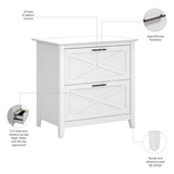 Bush Furniture Key West Lateral File Cabinet, Modern Farmhouse 2 Drawer File Cabinet for Home Office Bush Furniture