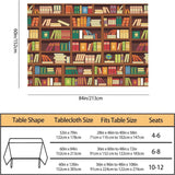 TKS MITLAN Book Shelf Tablecloth Decor Retro Bookshelf Literature Books Table Cloth Dining Room Kitchen Table Cover 60" X 84" Oblong/Rectangle TKS MITLAN