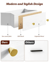 Nicehill Dresser for Bedroom with 6 Drawers, Fabric Storage Tower & Chest of Drawers Organizer, Storage Cabinet for Hallway, Closets, Living Room,White Dresser Wooden（White） Nicehill