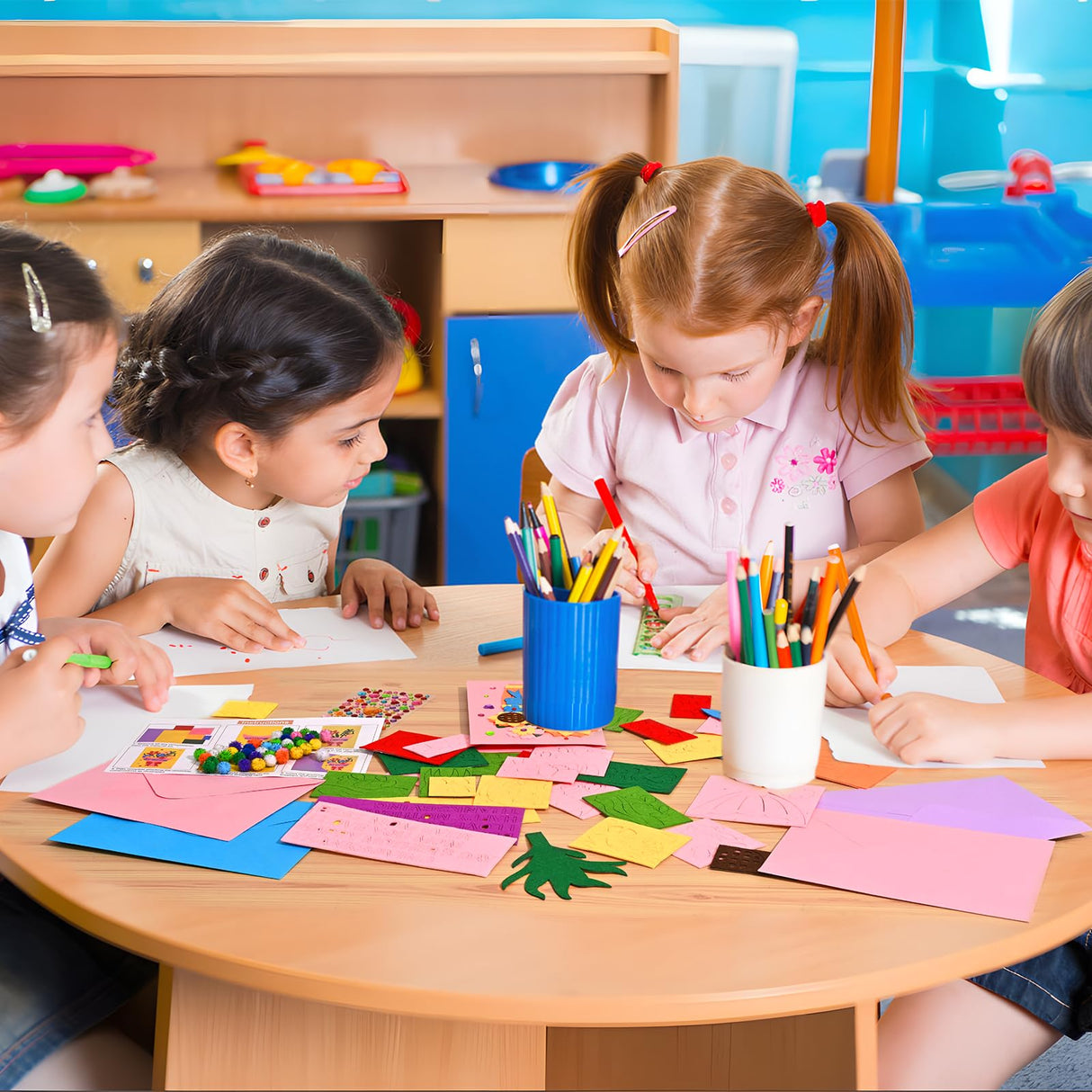 NatuBeau 12 Sets Mothers Day Crafts for Kids, Mother's Day Card Making Kits, DIY Flower Craft Handmade Greeting Card with Envelopes for Classroom Home Kindergarten Activities NatuBeau