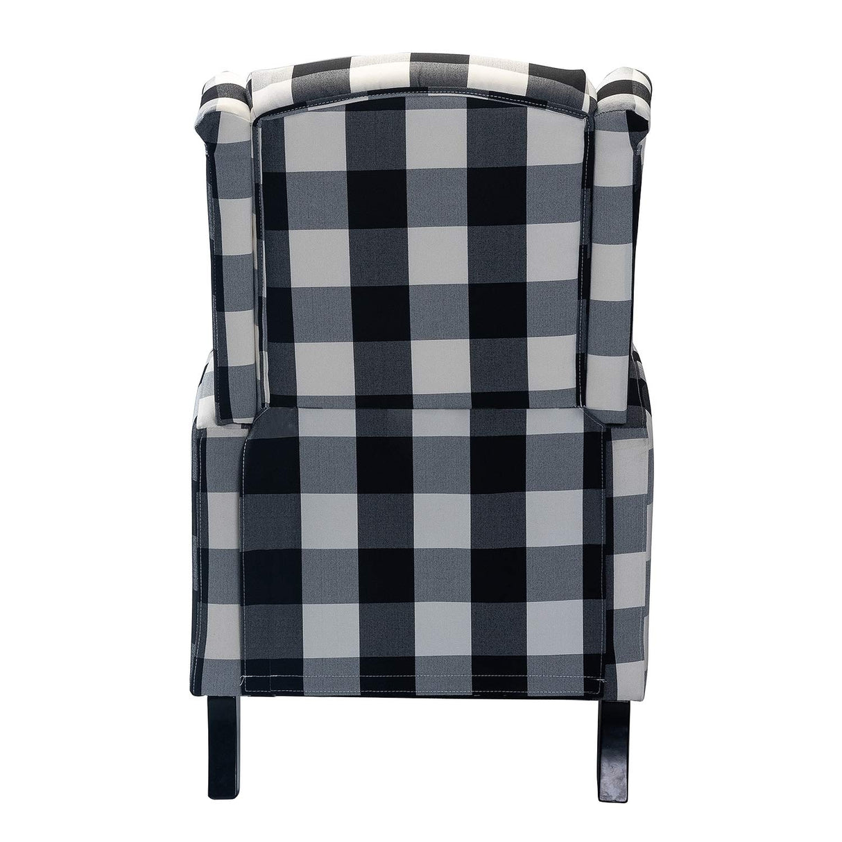 Upholstered Wingback Recliner Chair, Traditional Push Back Recliner Sofa, Mid Century Modern Lounge Armchair for Living Room, Home Theater Accent Chairs Recliners Couches (Black) TINA'S HOME