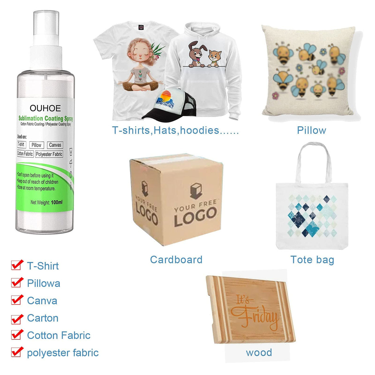 Oven Off Spray Blends Coating & 100ml Sublimation All T-Shirts Cotton for Fabric Tools & Home Improvement Household Carpet Cleaners Cakina